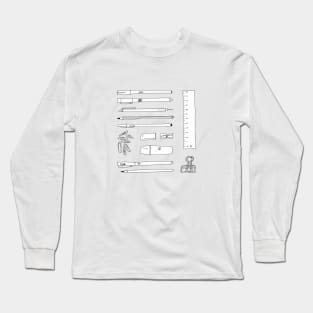 Stationery in orange Long Sleeve T-Shirt